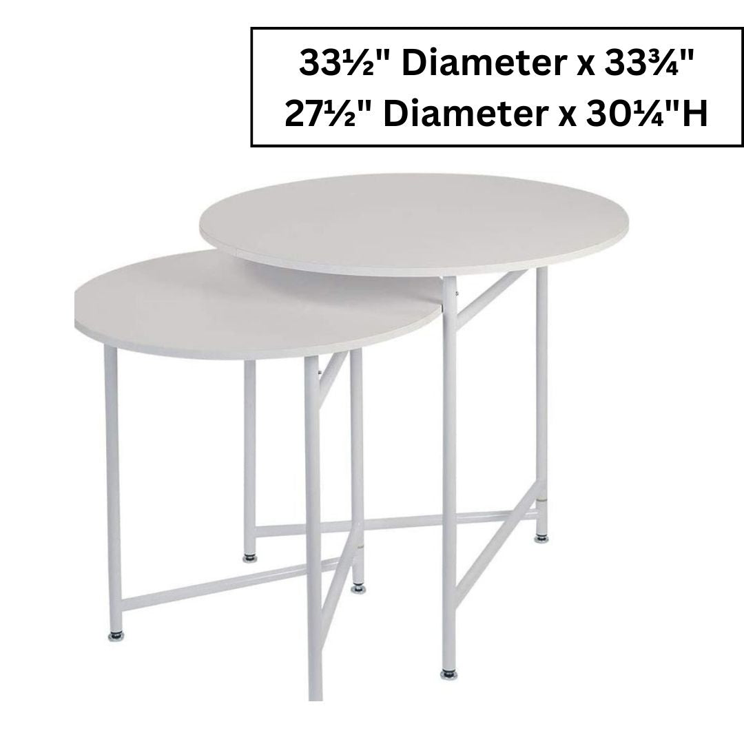 Nest Of Tables: Round Nesting White Tables (Display Tables)