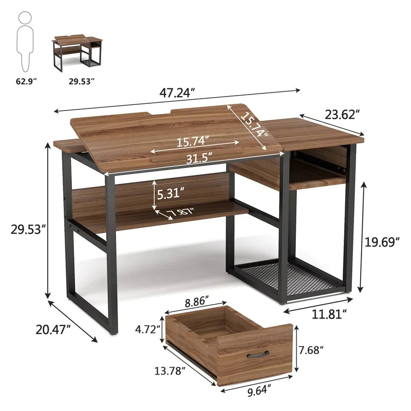 Computer Table: Wooden 47'' Computer Desk