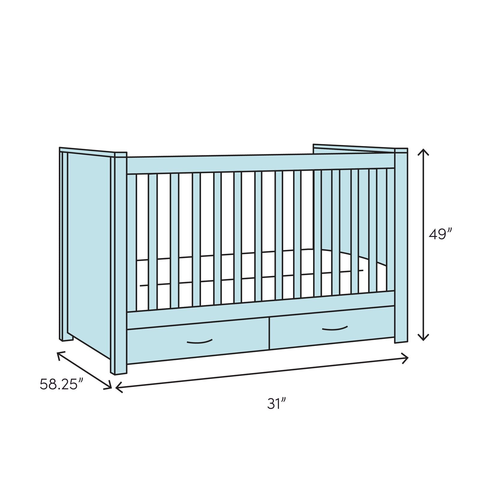 Cribs: 4-in-1 Convertible Crib