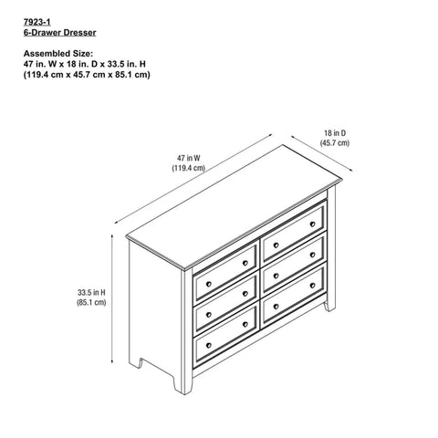 Kids Chest Of Drawers : 6 Drawer Double Dresser