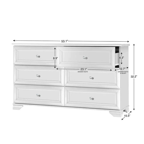 Kids Chest Of Drawers : 6 Drawer Double Dresser