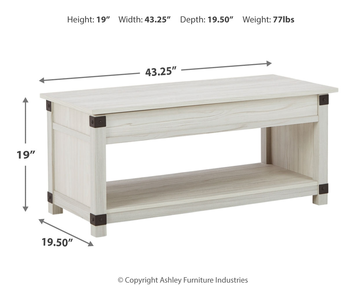 Coffee Table: Lift Top 4 Legs Coffee Table with Storage