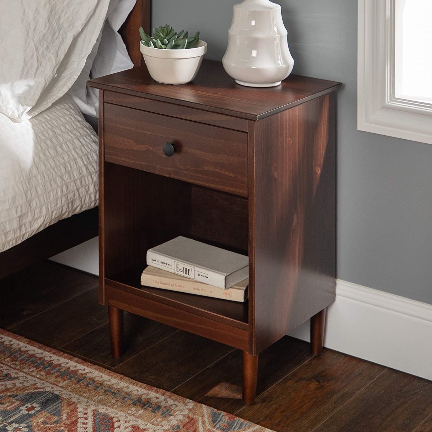 wood modern bedside table