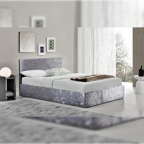 crushed velvet divan bed double