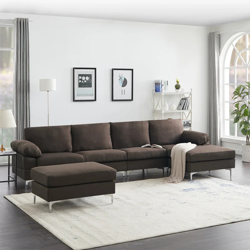 4 seater sofa brown