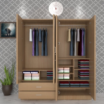 4 door wardrobe designs for bedroom