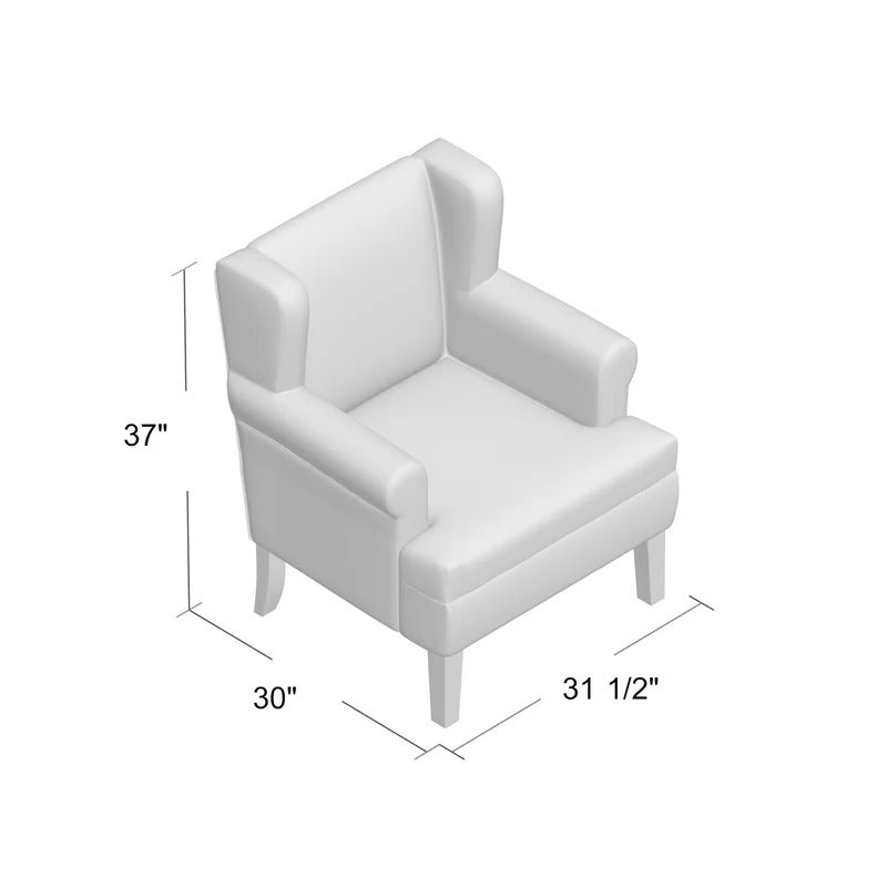 Wing Chair: 29.5'' Wide Tufted Wingback Antique Chair