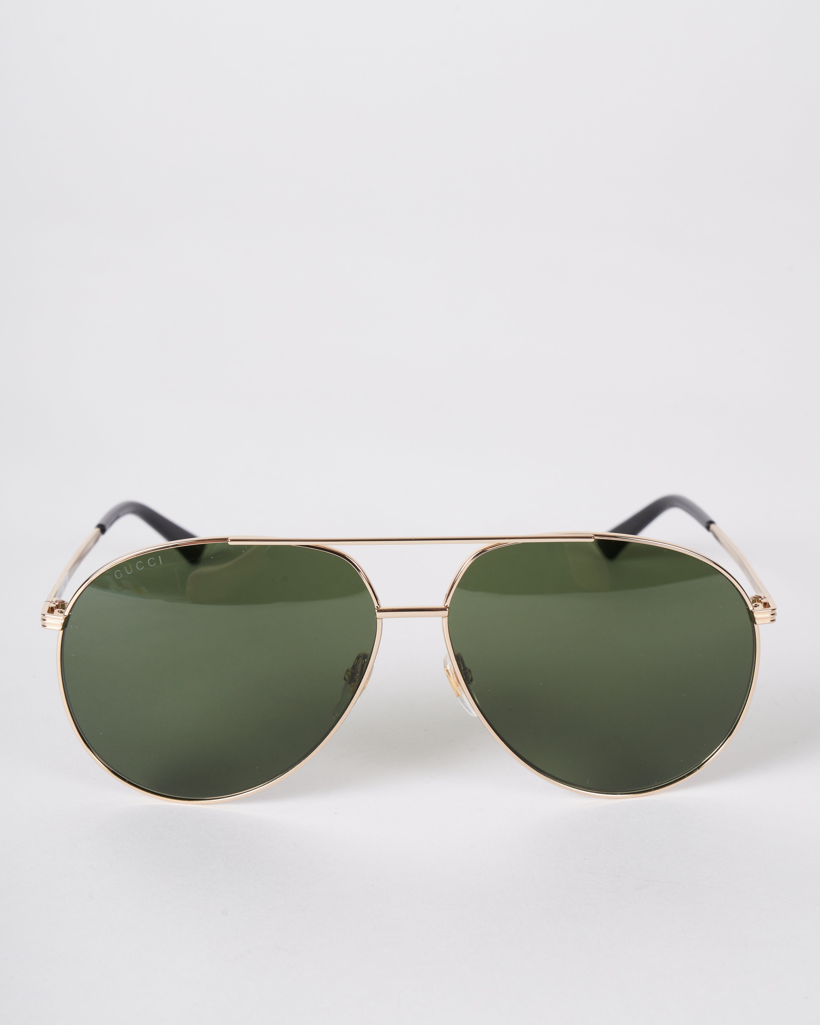 Gucci Gg0832S Aviator Sunglasses- Green Gold/ Green