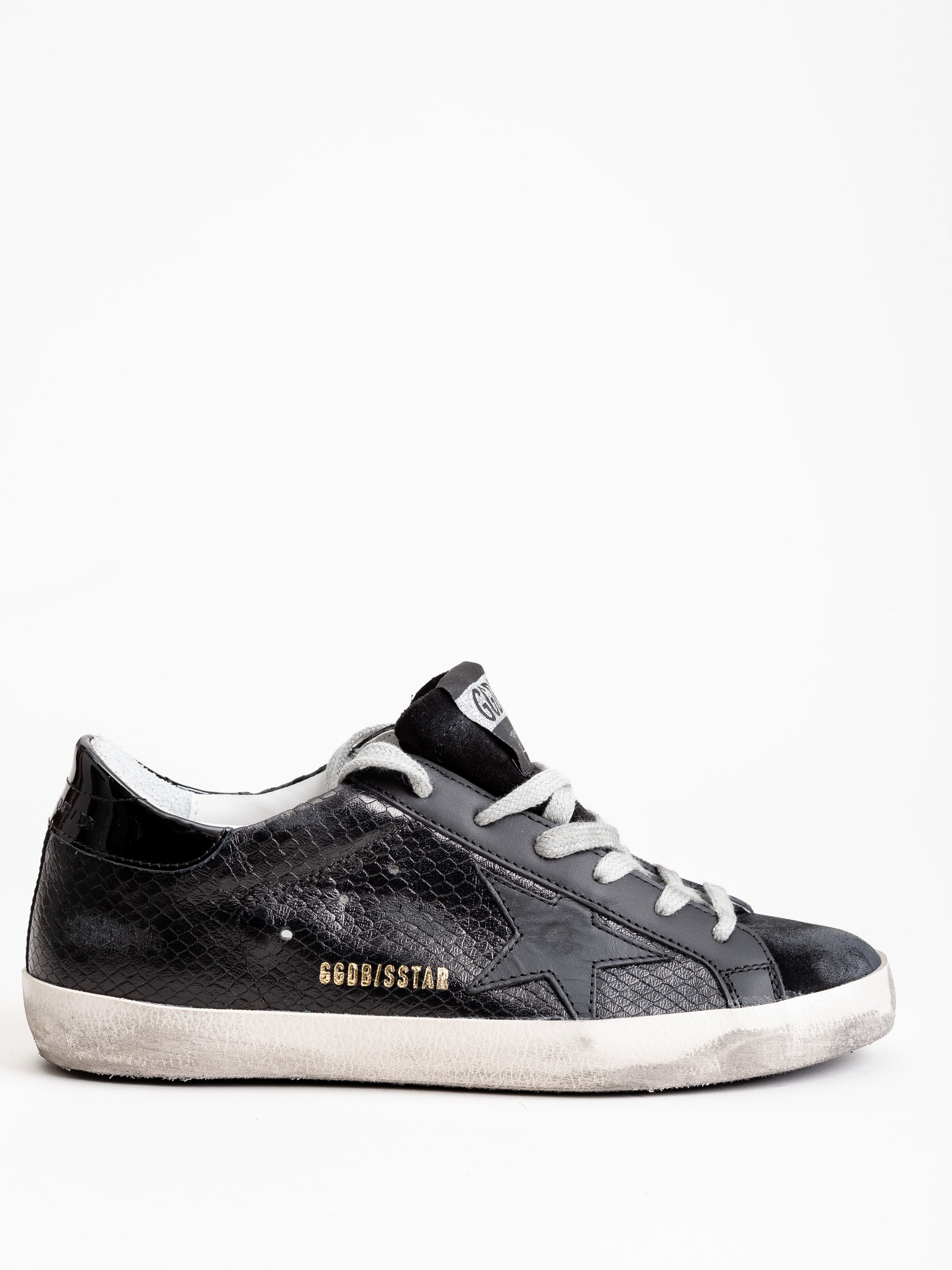 superstar sneakers in snakeskin print leather and suede