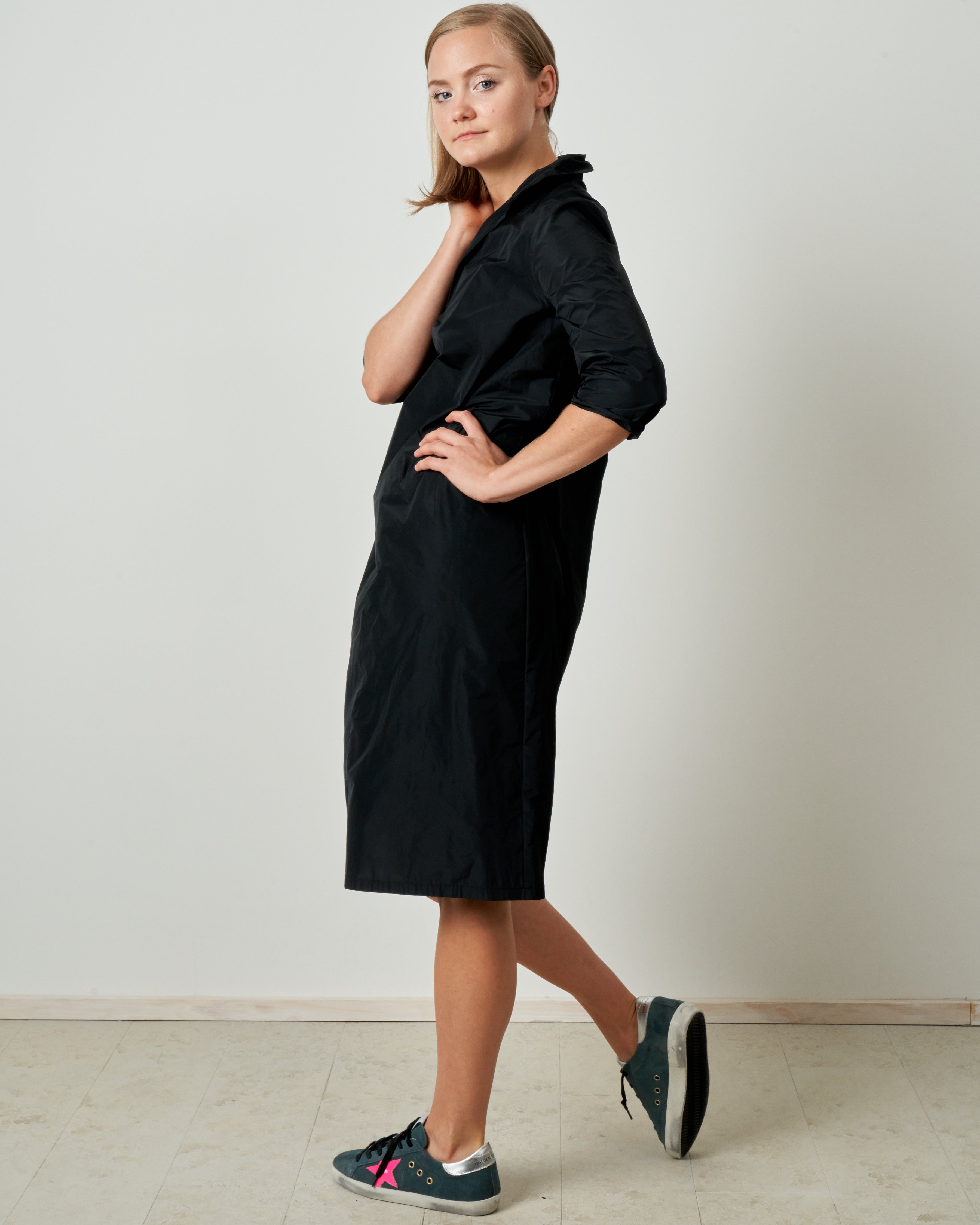 Katharina Hovman 3/4 Sleeve Dress W/Collar Black