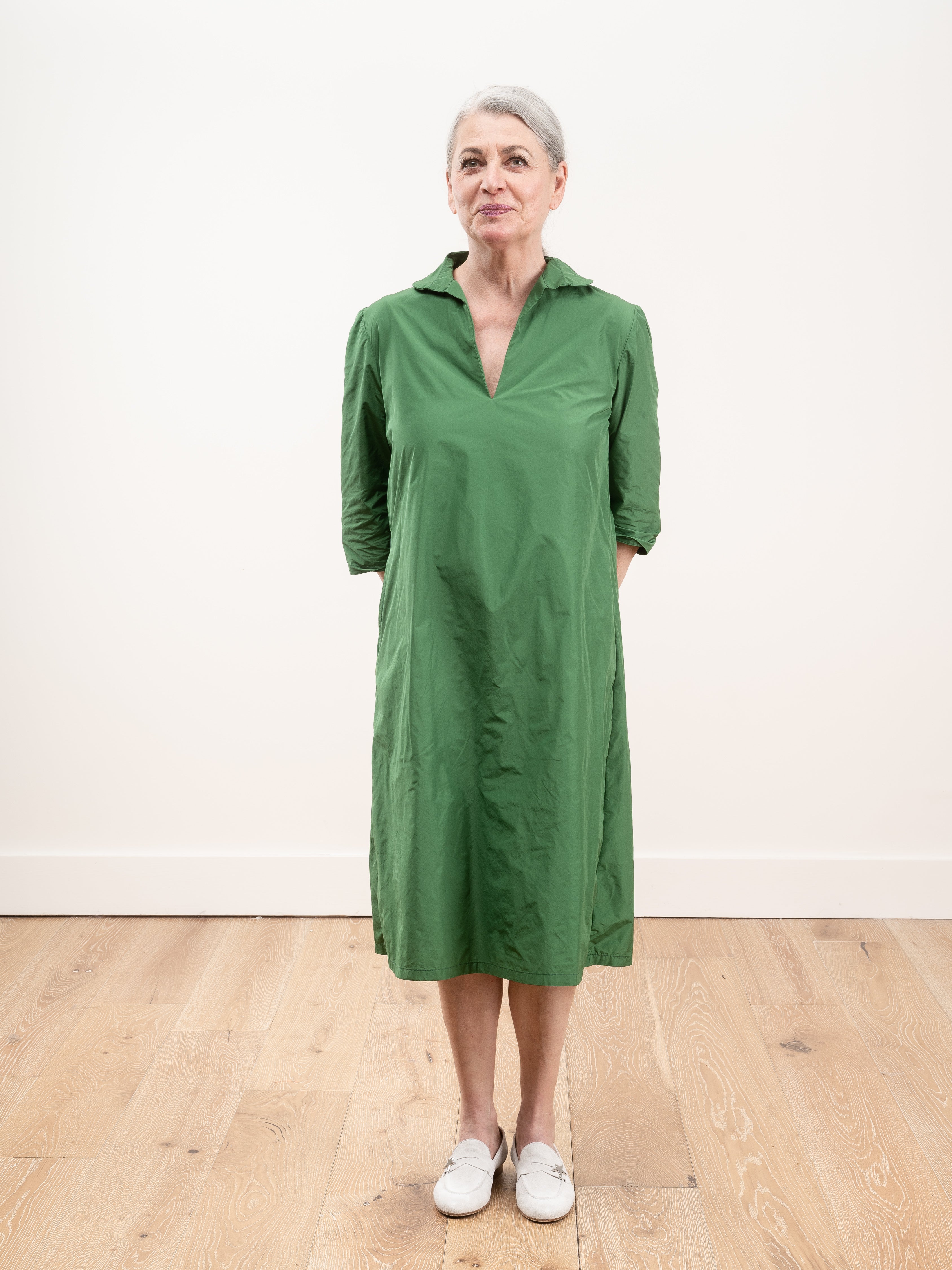 Katharina Hovman 3/4 Sleeve Dress W/Collar Frog – scarpa