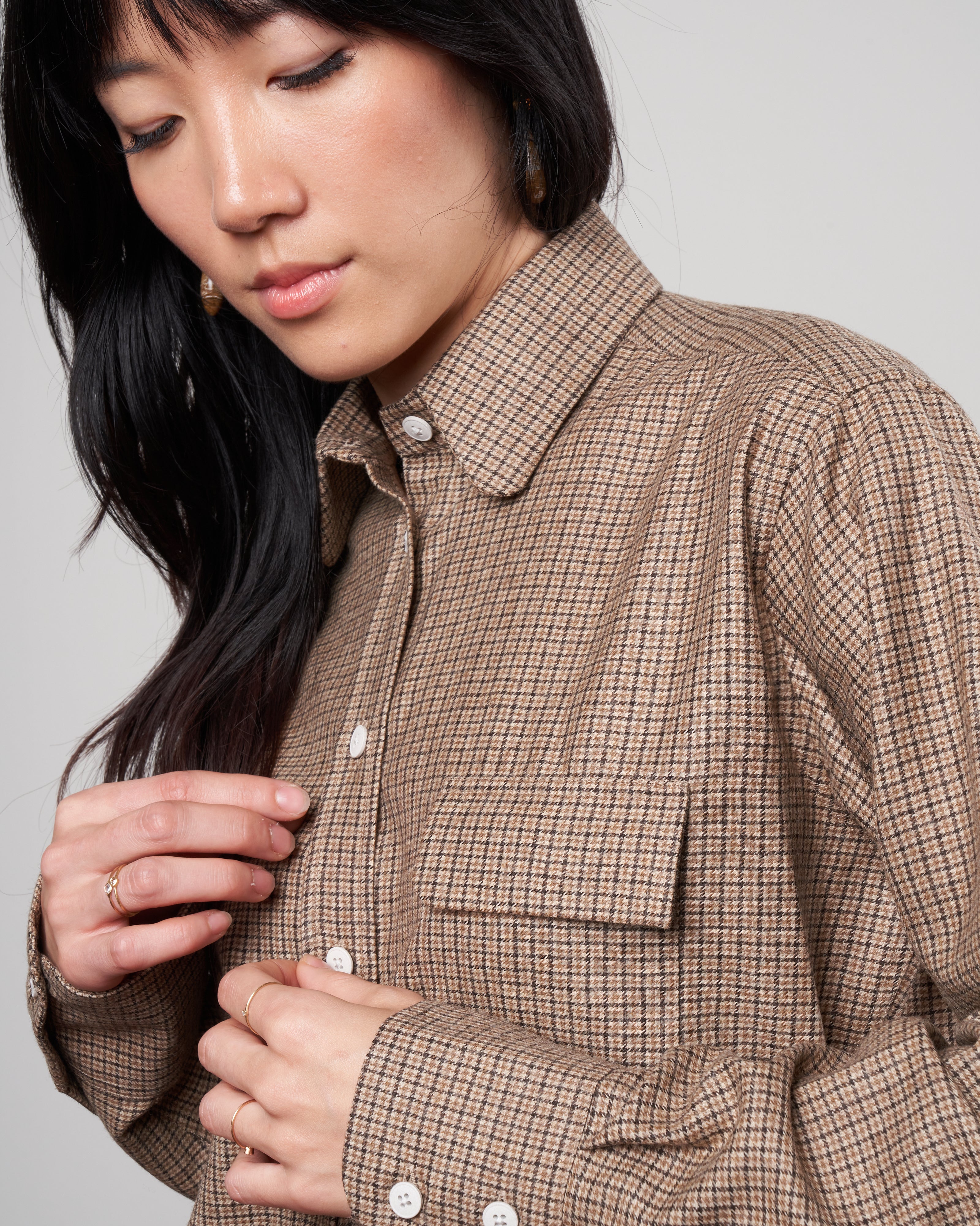 mitha shirt - brown check