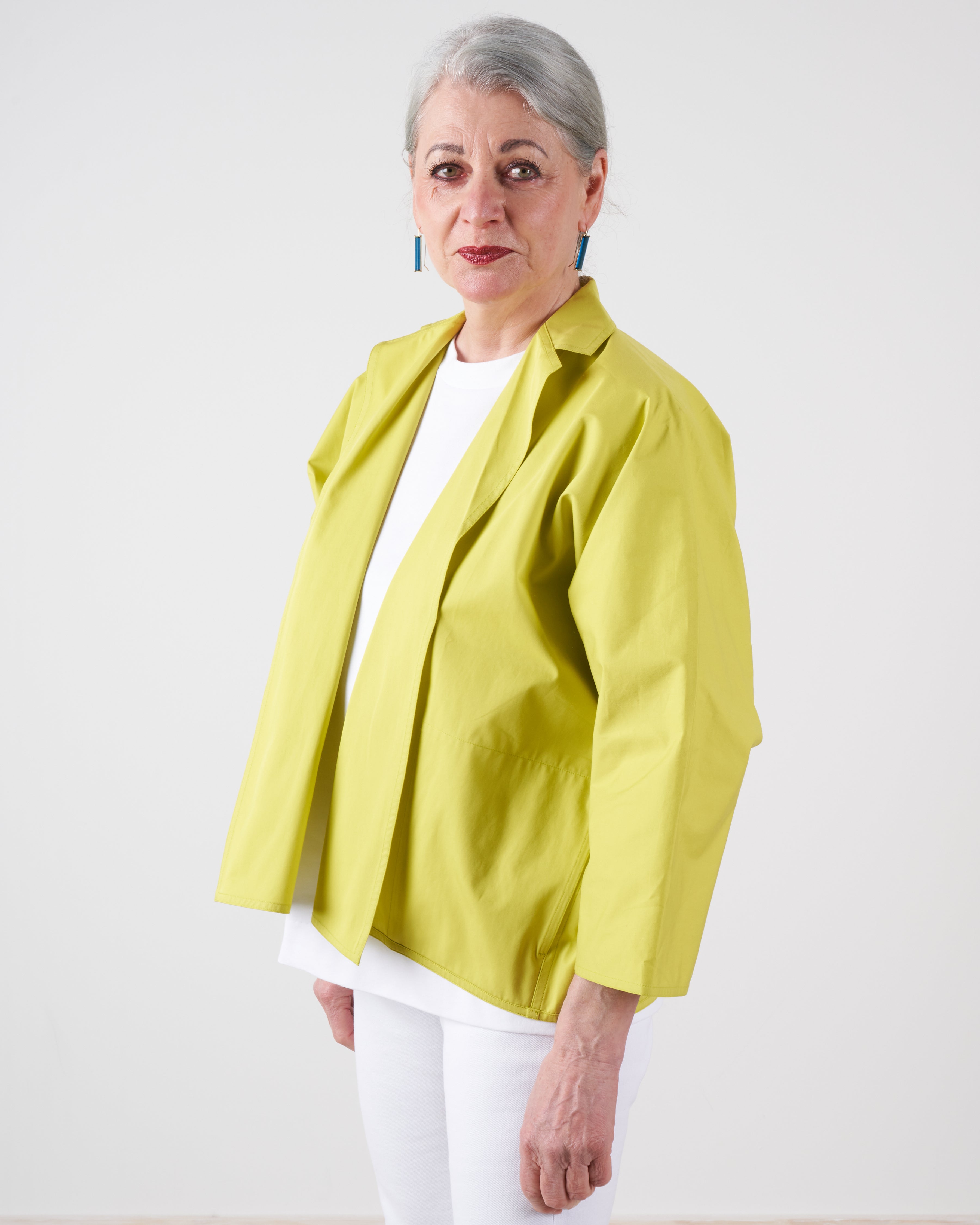 Sofie Dhoore Buttonless Jacket W Lapel And Side Pockets Anise