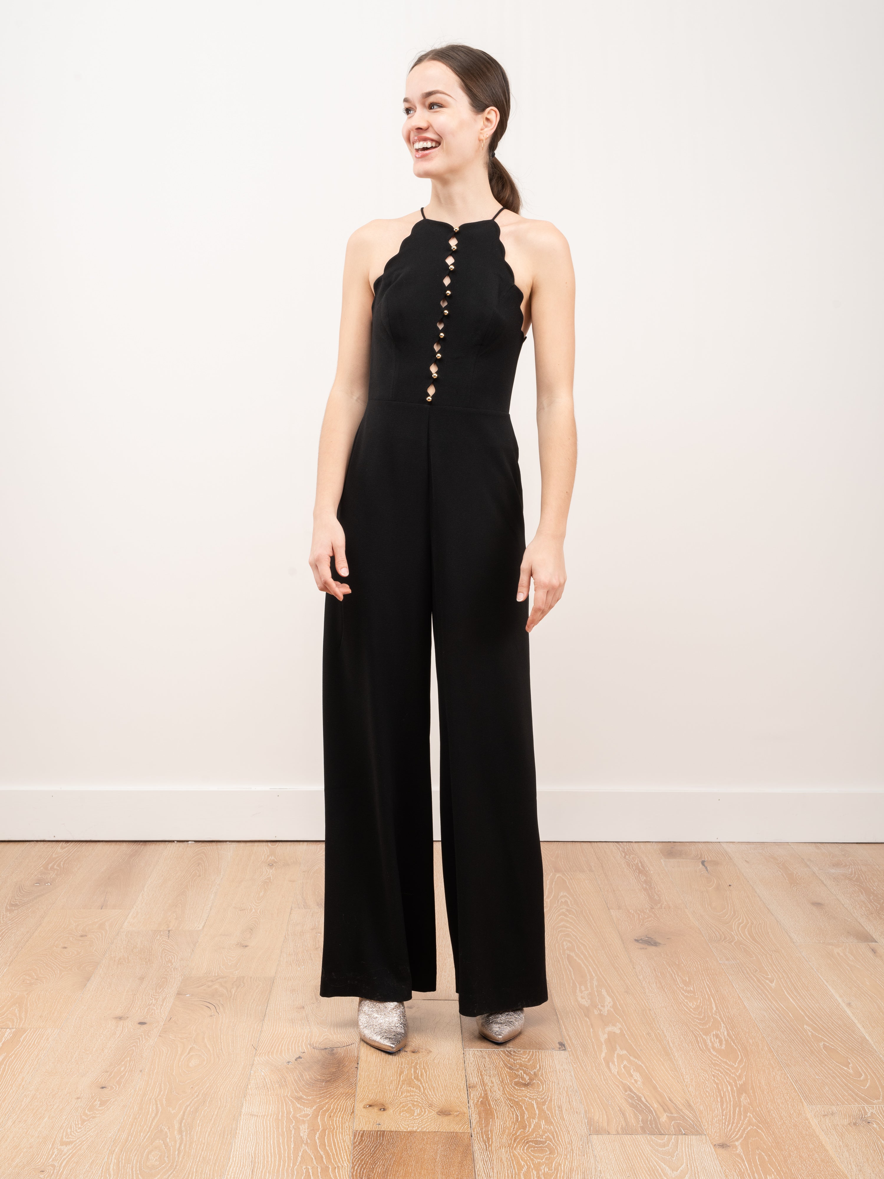 Zimmermann Scallop Jumpsuit Black – scarpa