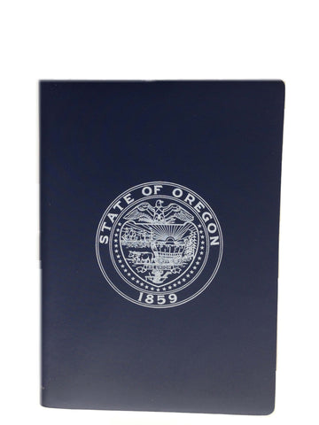 Brand Node Recycled Leather Notebook with Screenprinted Government Crest