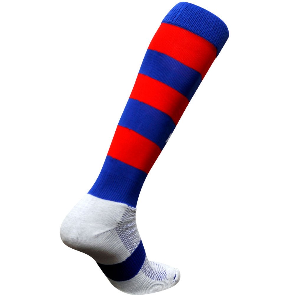 New York Giants Football Red & Blue RMC Pro Stripe Soft Fuzzy Socks