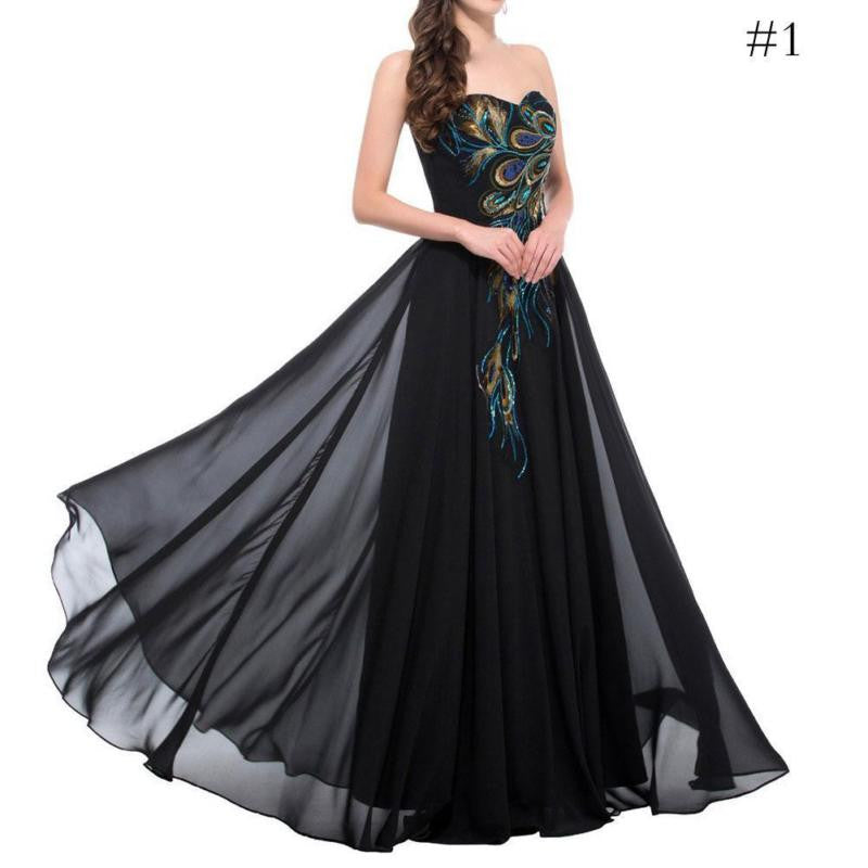 peacock evening gown