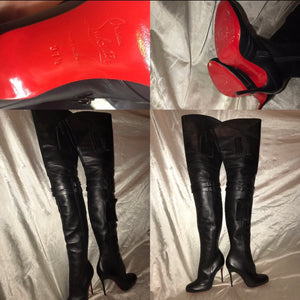 louboutin thigh high boots