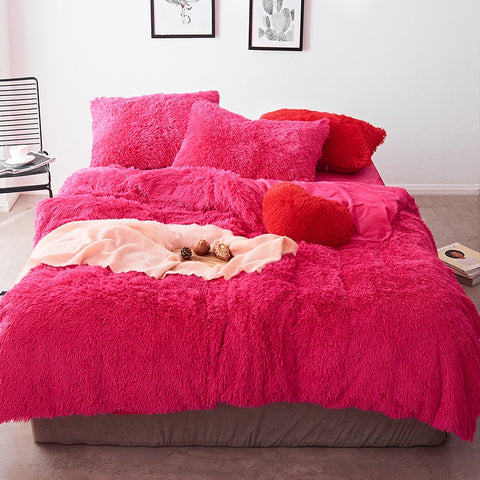 Shop Fluffy Velvet Fleece Bedding Sets Includes Sheet Tagged