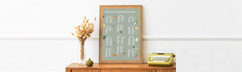 l'affiche fruits et légumes de saison pour cuisiner en fonction des saisons