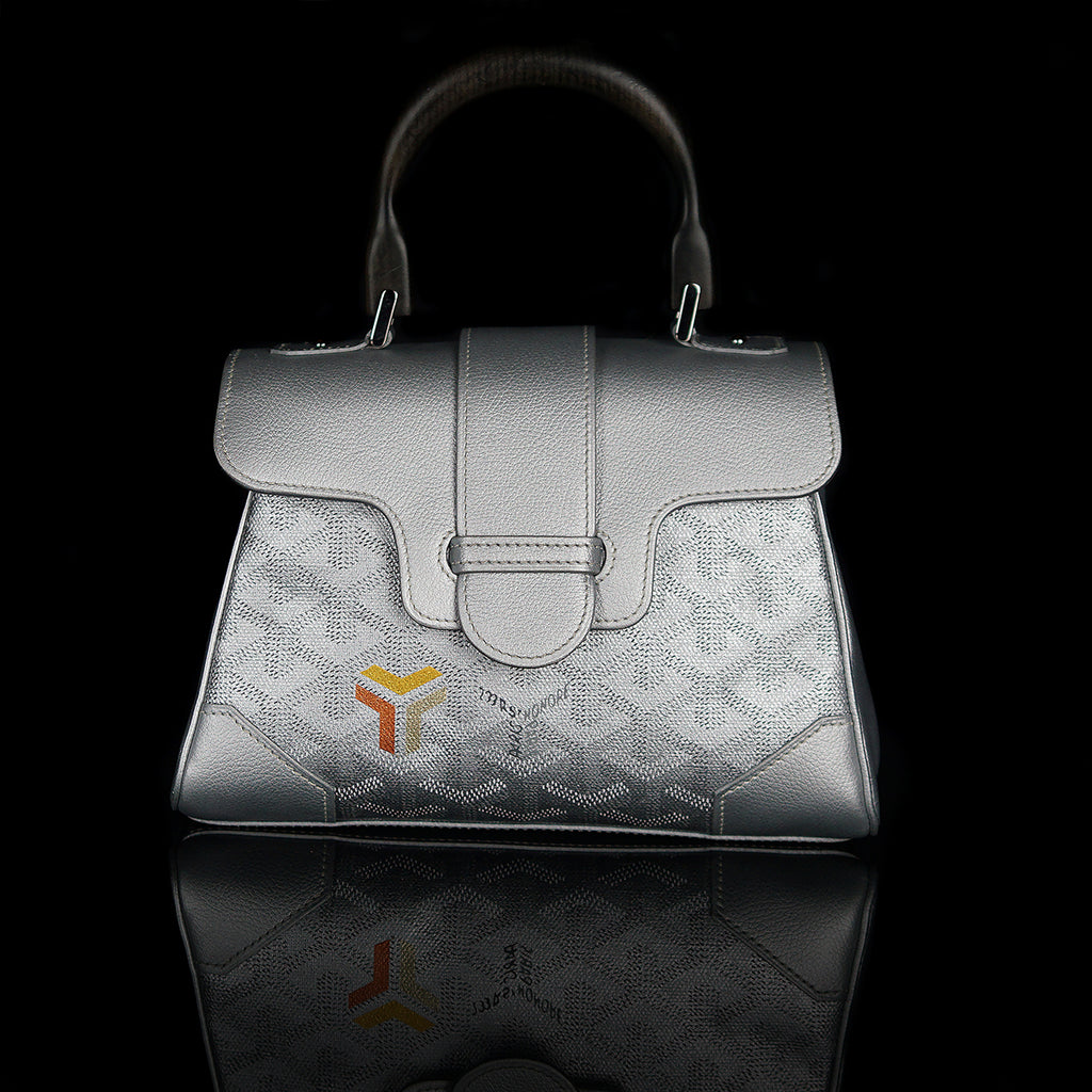 Goyard Anjou Tote Mini White in Calfskin/Canvas with Palladium-tone - US