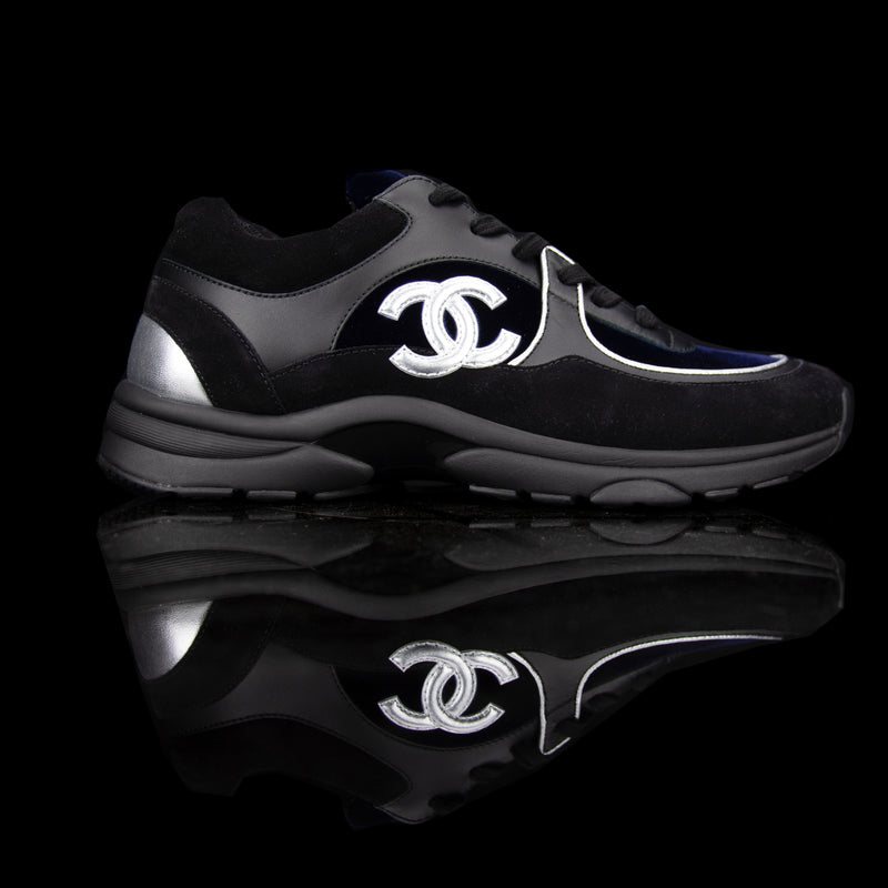 chanel sneakers navy blue