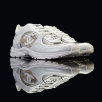 chanel cc logo white transparent sneaker