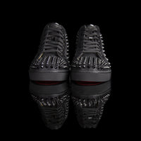 christian louboutin louis orlato flat spikes suede black