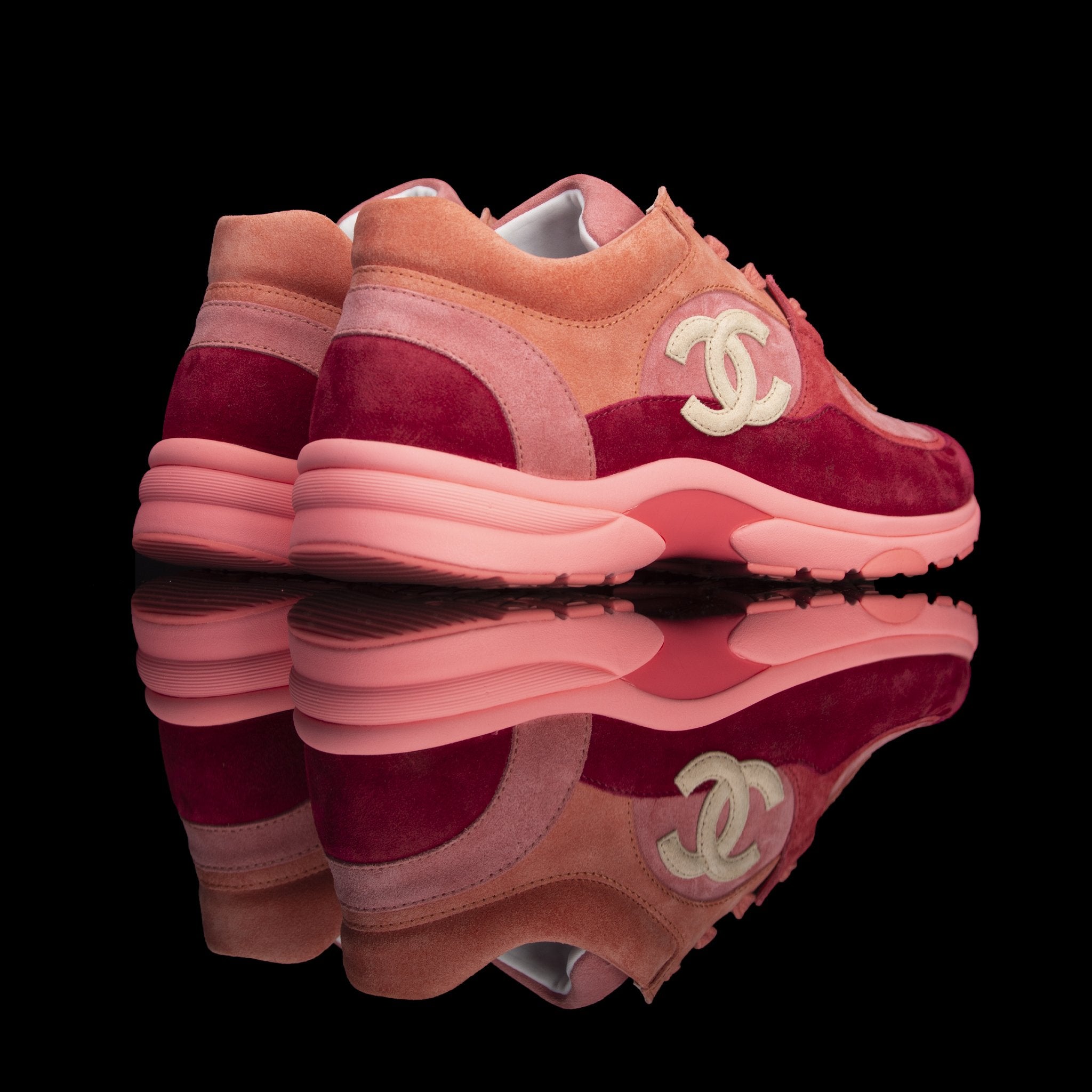 chanel coral sneakers