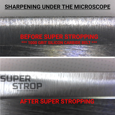 Microscopic view of Knife Sharpening