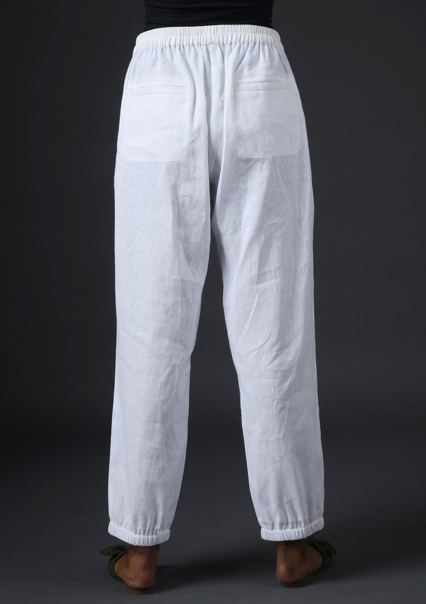Linen Jogger Pants-White – Vasstram