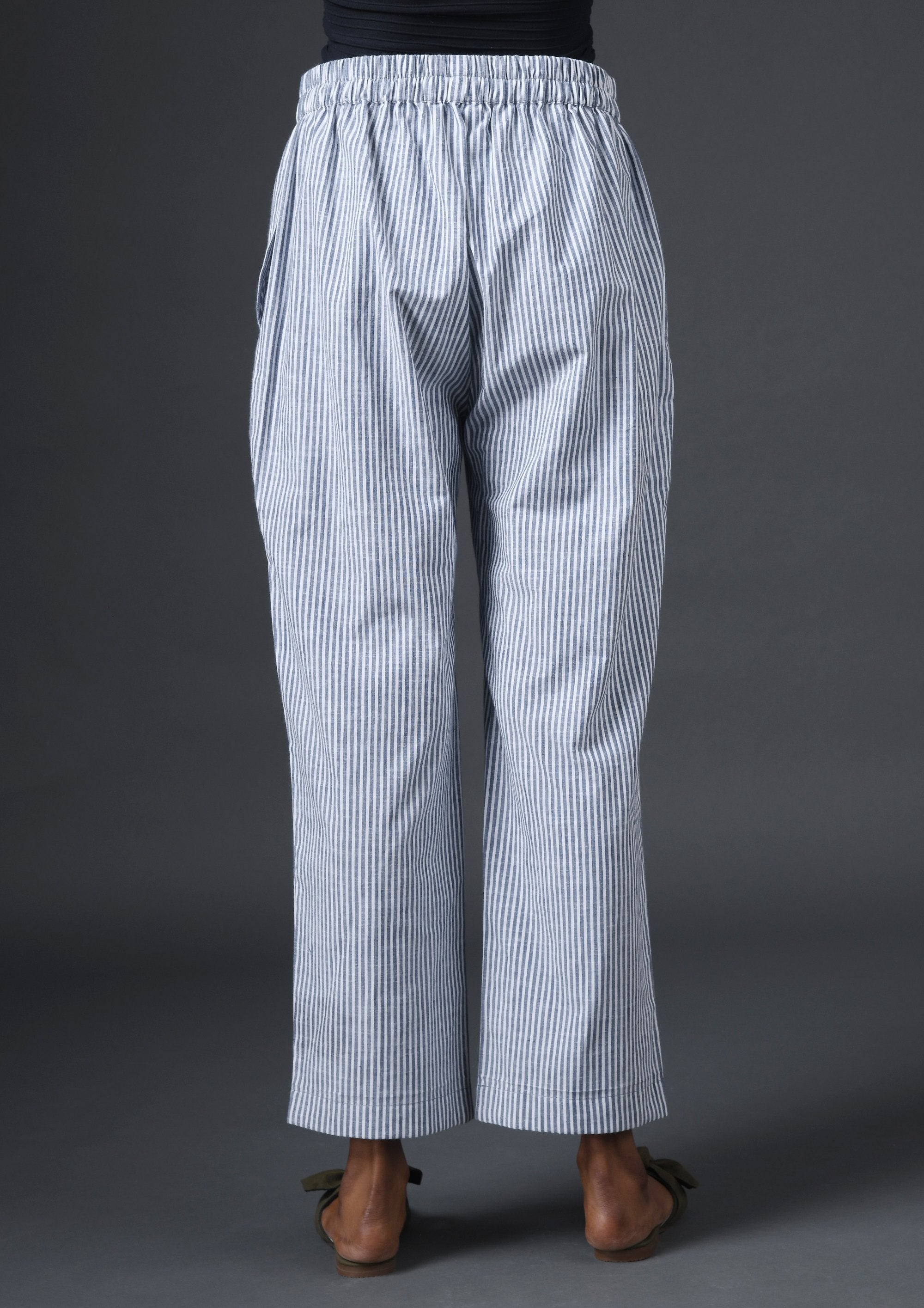 Striped Linen pants-Grey – Vasstram