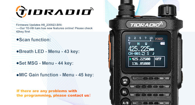 (2nd Gen)TIDRADIO H8 Ham Radio with Bluetooth Programming Repeater Capable Long Range Radios