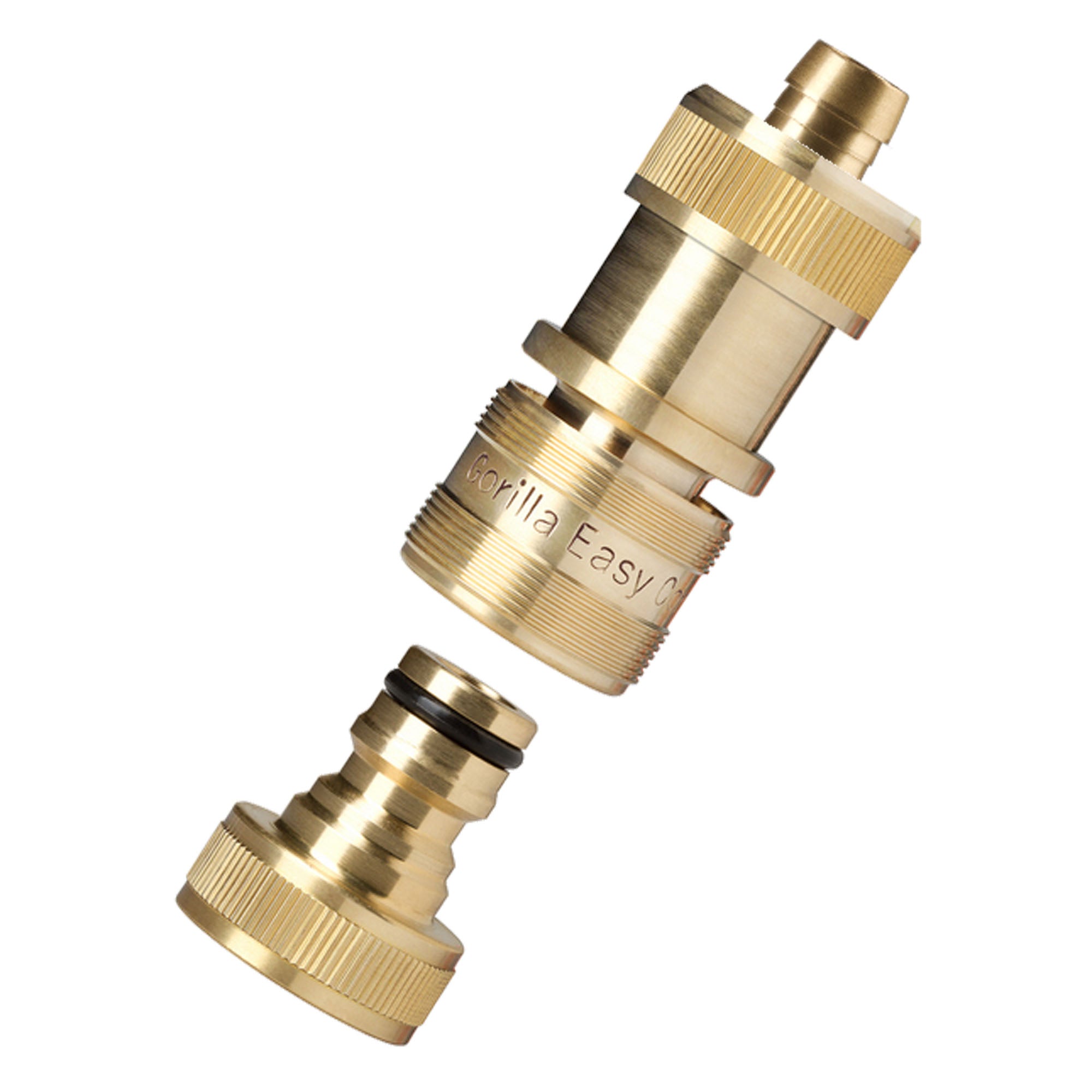 Solid Brass Soaker Hose Pressure Reducer Regulator with Quick Connect - Includes 3/4" GHT Male Connector and 1/2" Hose Barb for Drip & Soaker Irrigation Systems