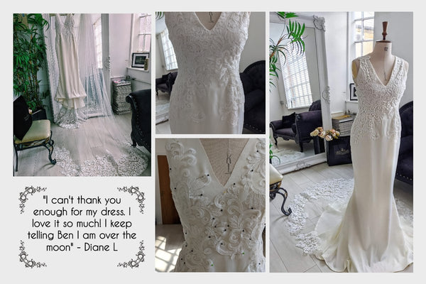 Custom made to measure bridal gown- made in our Birmingham based studio