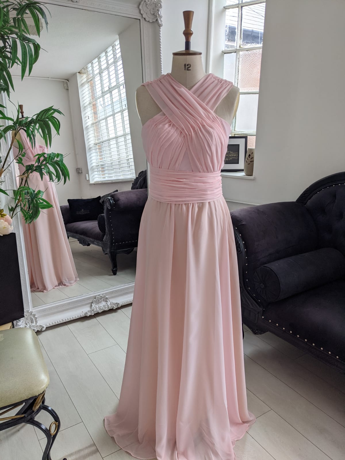 Blush pink bespoke bridesmaid dress