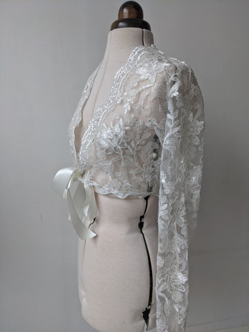 Handmade bridal bolero cover up