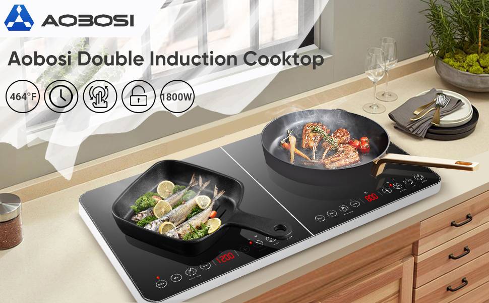 Aobosi Double Induction Cooktop Dual Zone 1800W and 1600W – AOBOSI