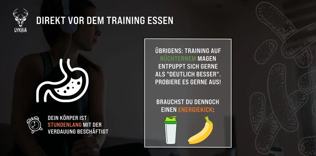 Vor dem Training essen? Nur noch schnell verdauliche Kohlenhydrate und Proteine