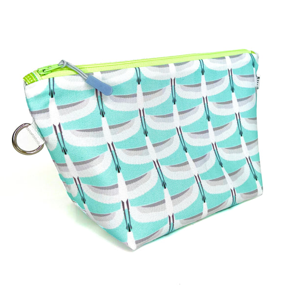 Gradient Waves Recycled Canvas Makeup Bag - Blue Stand Up Pouch – Sun & Song