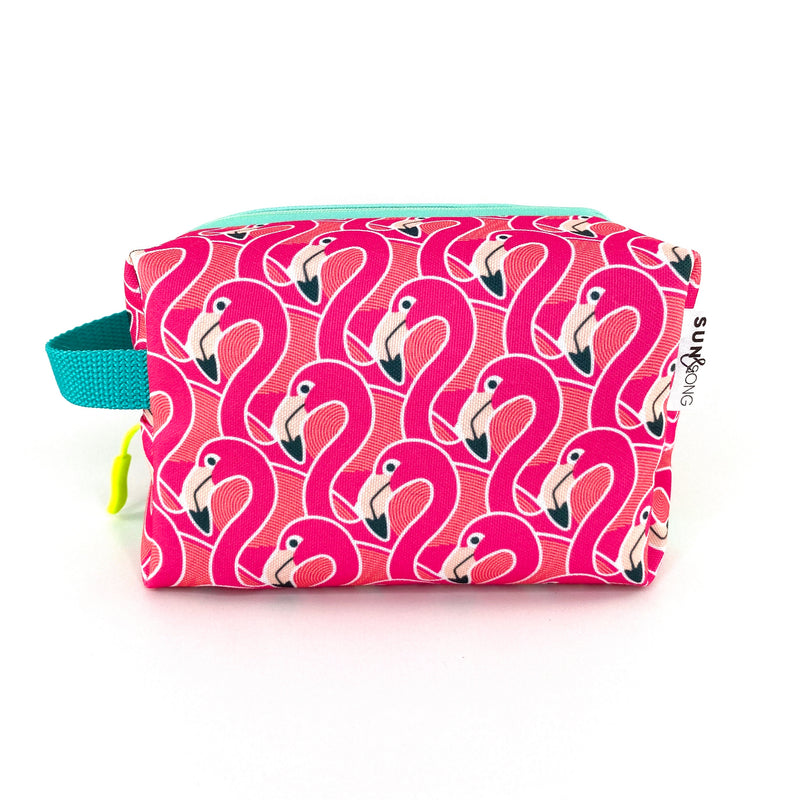 Flamingos Waterproof Boxy Toiletry Bag - Pink Travel Accessory Case ...
