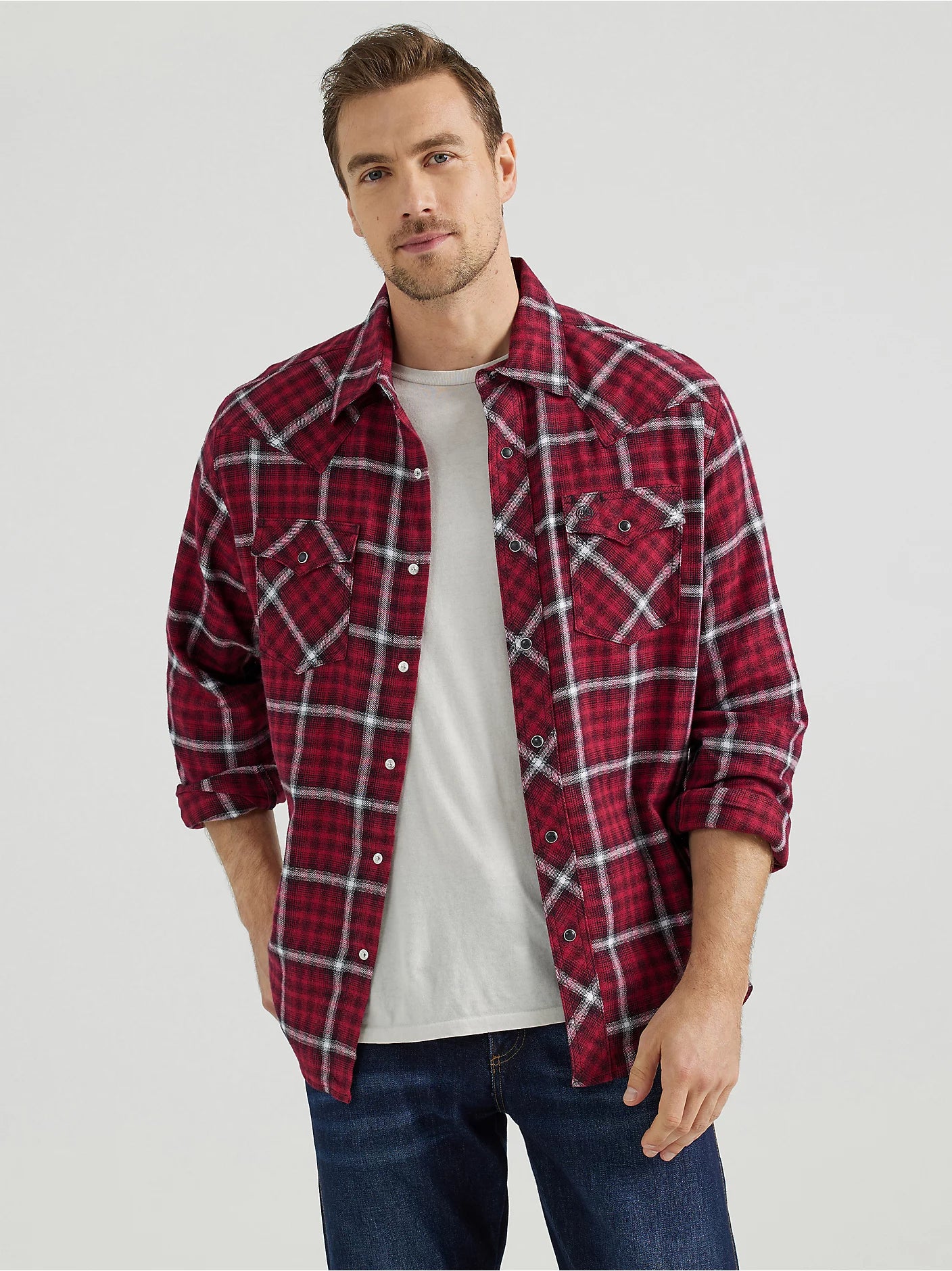 Men's Wrangler Retro Black/Red Plaid Flannel