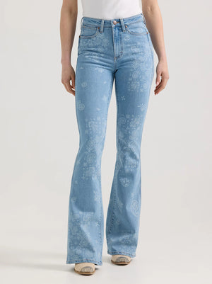 Women's Wrangler Retro Bailey Paisley Print Flare Jean - Let's Ride Boots and Apparel