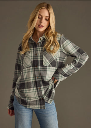Women's Panache Charcoal & Green Plaid Button Up - Let's Ride Boots and Apparel