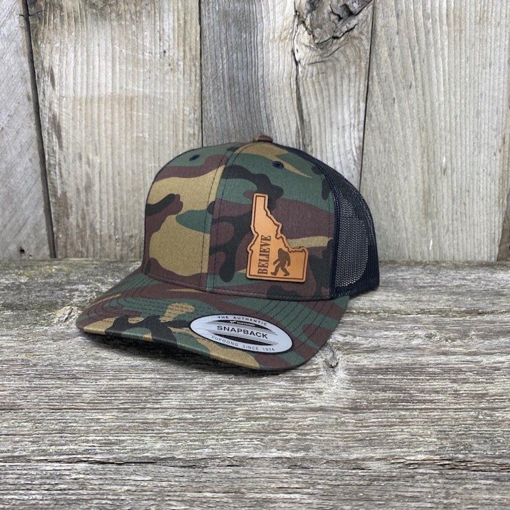 SASQUATCH LEATHER PATCH HAT - FLEXFIT SNAPBACK