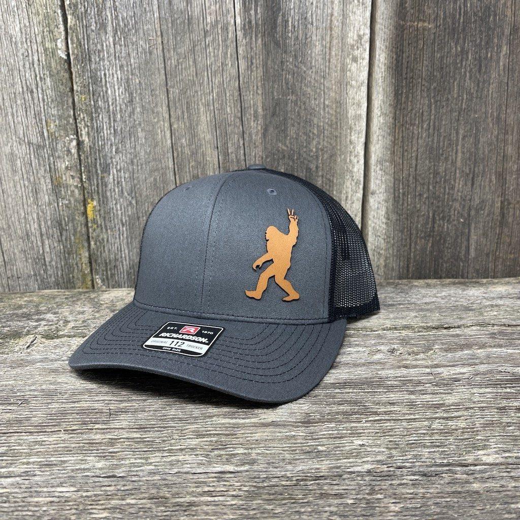 Sasquatch Oregon Leather Patch Hat - Richardson 112 | Hells Canyon Designs Charcoal/White