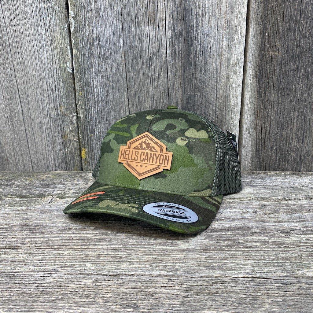 HELLS CANYON LEATHER PATCH HAT - FLEXFIT - HCD