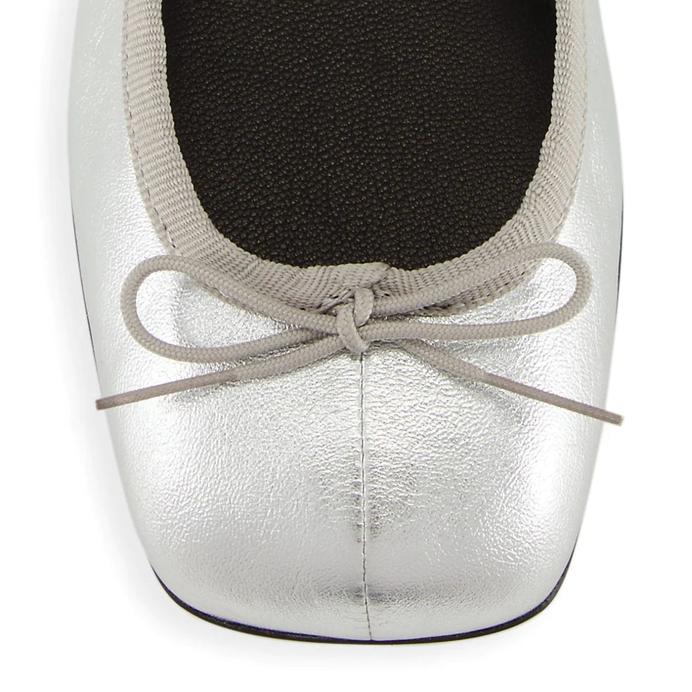 Rag & Bone Joey Silver Ballet Flat - 37.5 / Silver