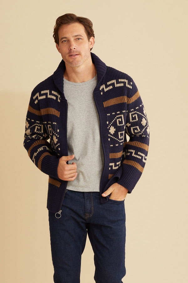 Pendleton Lambswool Shawl Cardigan - L