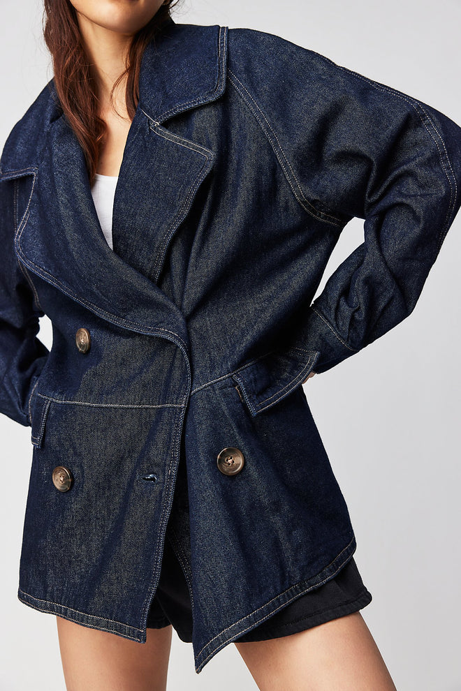 Free People Denim Car Coat – Studio Opal Boutique